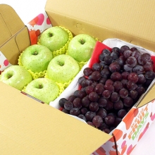 【鮮果日誌】青春禮讚葡萄禮盒(日本王林蘋果6入+巨峰葡萄2.5台斤)